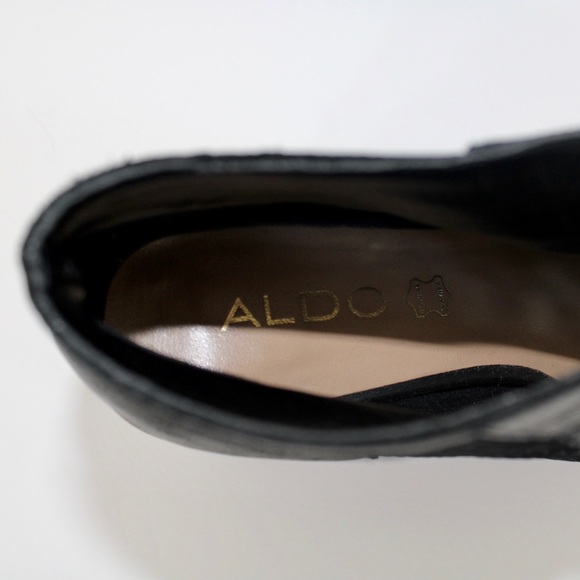 Lace Up Block Heel Black Leather Booties - Picture 5 of 6